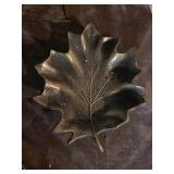 vintage mid-century solid brass maple leaf