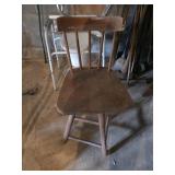 Vintage wooden swivel chair
