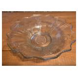 13x3 vintage glass open fruit bowl, floral design