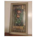 Vintage 3D raised-relief floral wall plaque 15
