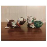 Vintage anthropomorphic ceramic reclining pig