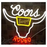 Coors Banquet Rodeo Neon Like Light Up Sign w/