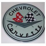 Chevrolet Chevy Corvette Round Metal Sign -