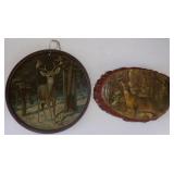 (2) Vintage Buck Deer Wall Hanging Decor Both
