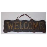 Vintage Cast Iron Hanging Welcome Double Sided