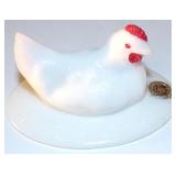 Vintage Westmoreland Milk Glass Split Tail Hen on