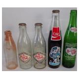 Vintage Glass Soda Pop Bottle Lot - Bubble Up,