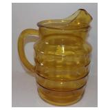 Vintage Amber Beehive Ribbed Glass Water Tea