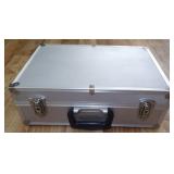 Modern Silver Textured Hard Travel Case w/ Keys -