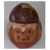 Carved Coconut Coin Bank