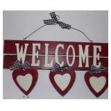 Hanging Welcome Sign w/ Hearts