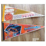 (2) Vintage Basketball Fever Large Felt Pennant