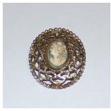 Vintage Sarah Coventry Cameo Brooch Pin - Marked
