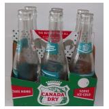 Vintage Canada Dry 6 Pack Carrier w/ Bottles