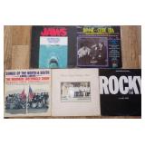 (5) Vintage Vinyl Record Albums - Jaws, Rocky,