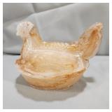 Medium Amber Swirl Hen on Nest