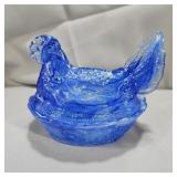 Medium Cobalt Blue Swirl Hen on Nest