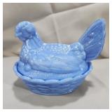 Medium Milk Blue Hen on Nest