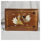 Vintage Wooden "Roosters" Bread Box (AS IS)
