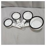 White Enamel Measuring Cups