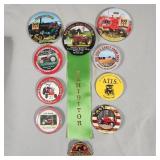10pcs. Tractor Show Buttons and Pin