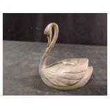 vintage silver-plated figural swan candle holder