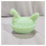 Mosser Glass Jadeite Small Hen on Nest