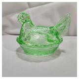 Medium Light Green Hen on Nest