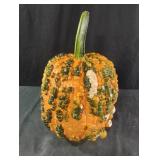 Unique homegrown pumpkin sprayed with schlack. N