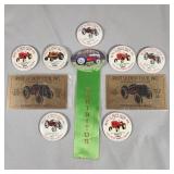 10pcs. Rust & Dust Club Buttons and Tags