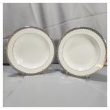 (2) Waterford "Lismore Lace Platinum" Lg. Soup