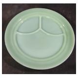 Vintage green jadeite divided plate. Has a tiny