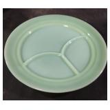 Vintage green jadeite divided plate. Has a tiny