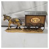 Donkey Pulling Ice Wagon Resin Figure (AS IS)