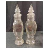 vintage clear glass apothecary candy jars with