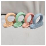 Set of 4 Fiesta Pottery Napkin Rings