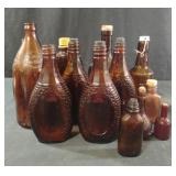 Colored glass bottles