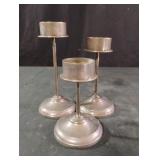 Silver toned candle holders