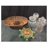 Home decor including decorative lidded jars,