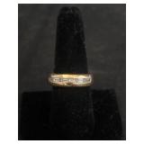 18kt GF (gold filled) ring with clear stones, 5gr