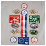 13pcs. Carolina Fly-Wheelers Buttons and Tags