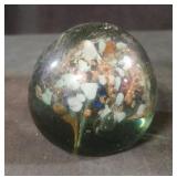 Vintage glass floral paper weight