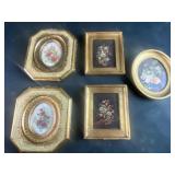 Floral pictures with gold accents
