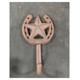 Star Horseshoe Wall Hook Cast Iron Towel Coat