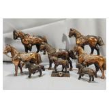 (8) Copper Toned Metal Horses