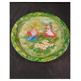 Vintage whimsical metal serving tray