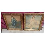 Framed reproduction print of The Blue Boy by