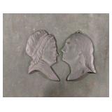 vintage cast iron silhouette wall plaques of