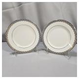 (2) Waterford "Lismore Lace Platinum" B&B Plates