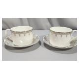 (2) Waterford "Lismore Lace Platinum" Cup &